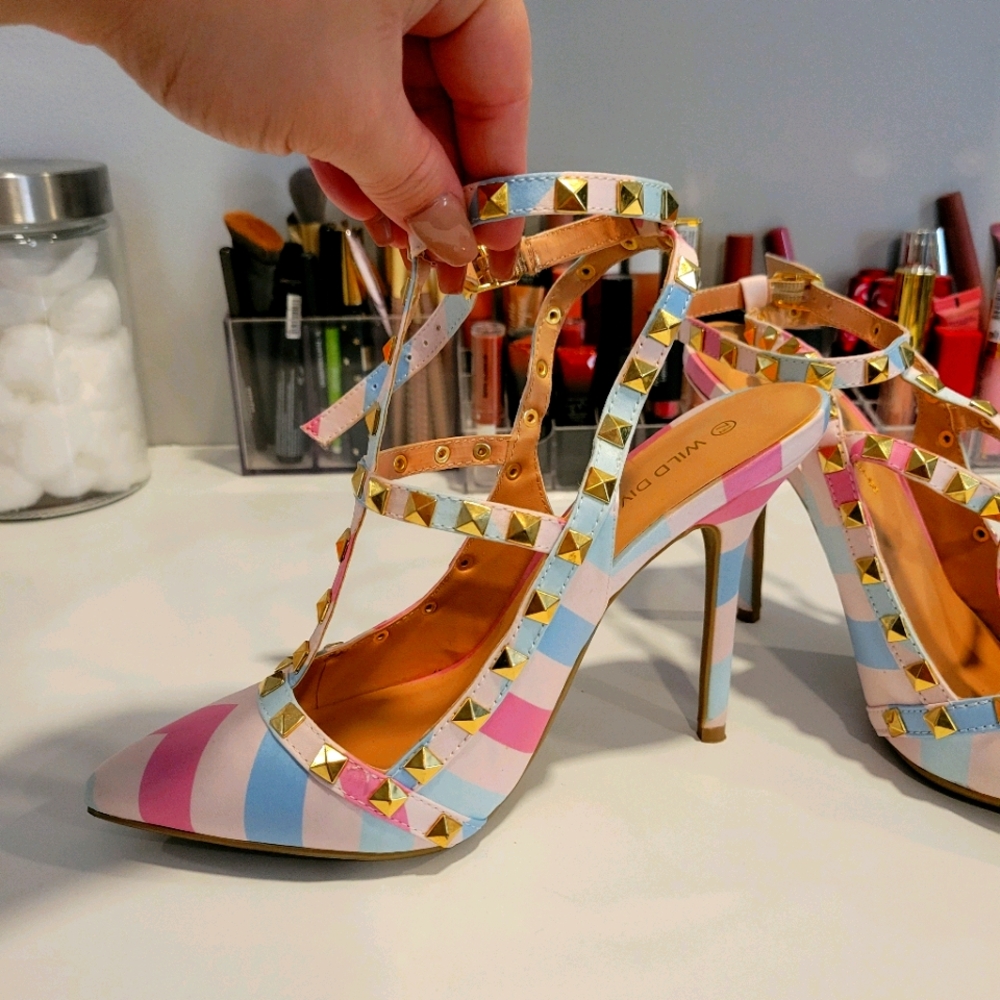 Candy Stripe Heels